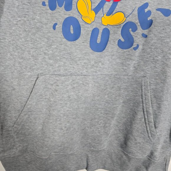 Disney Mickey Mouse Hooded Sweatshirt Medium Unisex Gray Long Sleeve Hoodie - Picture 4 of 5